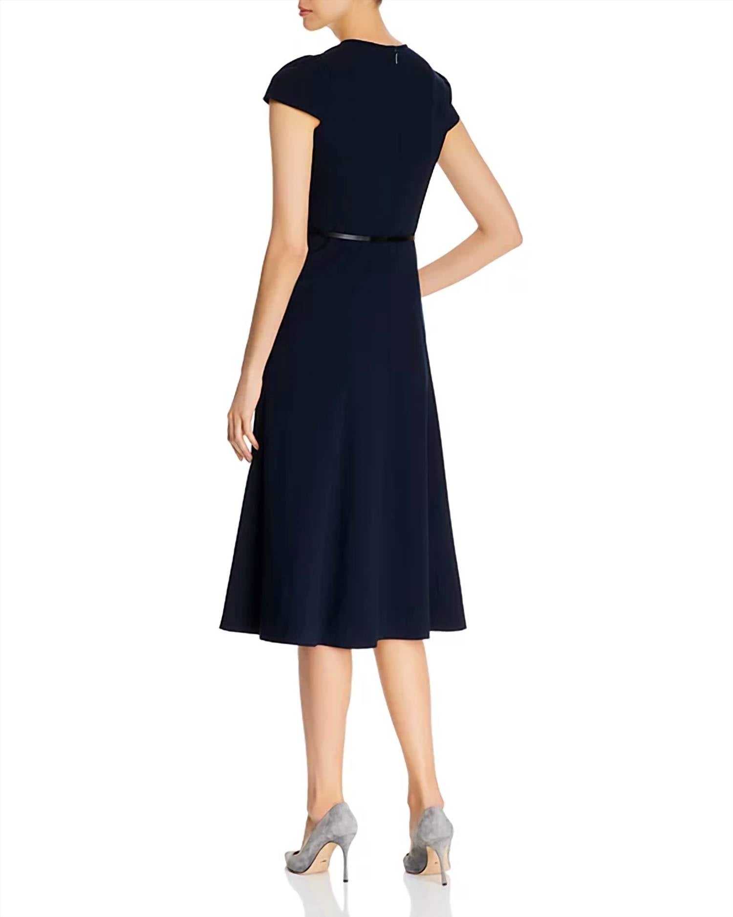 Elie Tahari - Miciela Cap-sleeve Belted Midi Dress With Slit