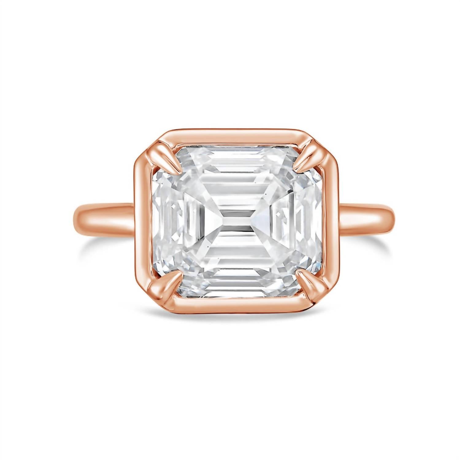 Diana M Jewels - 6.00 Ct Asscher-cut Lab-grown Diamond Bezel Solitaire Ring