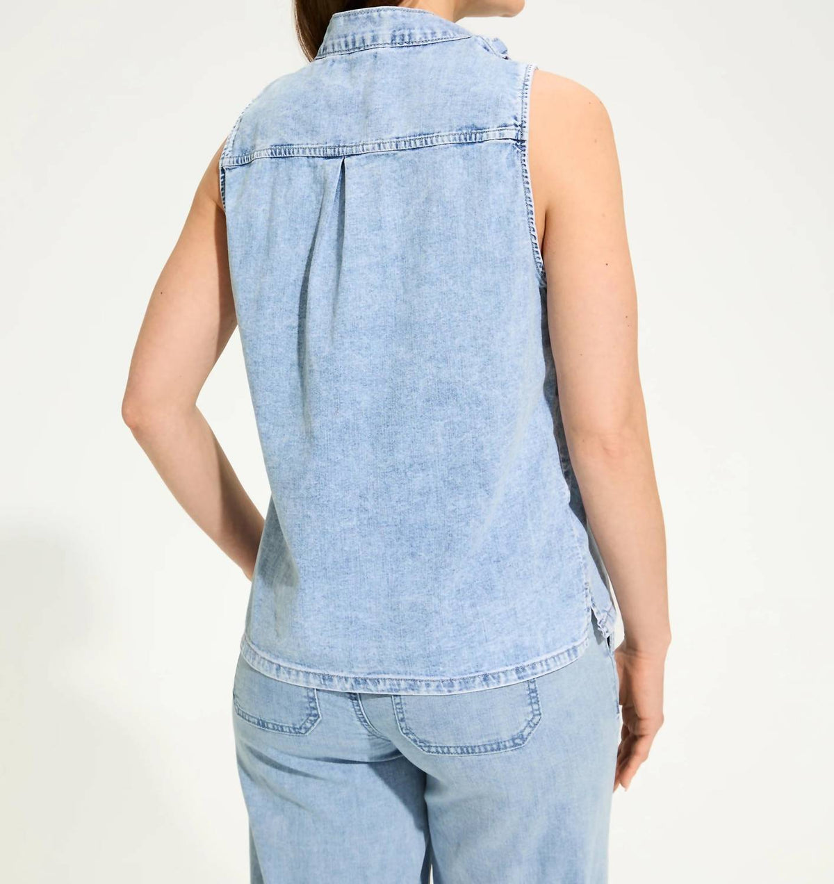 Fdj - Sleeveless Bow Neck Top