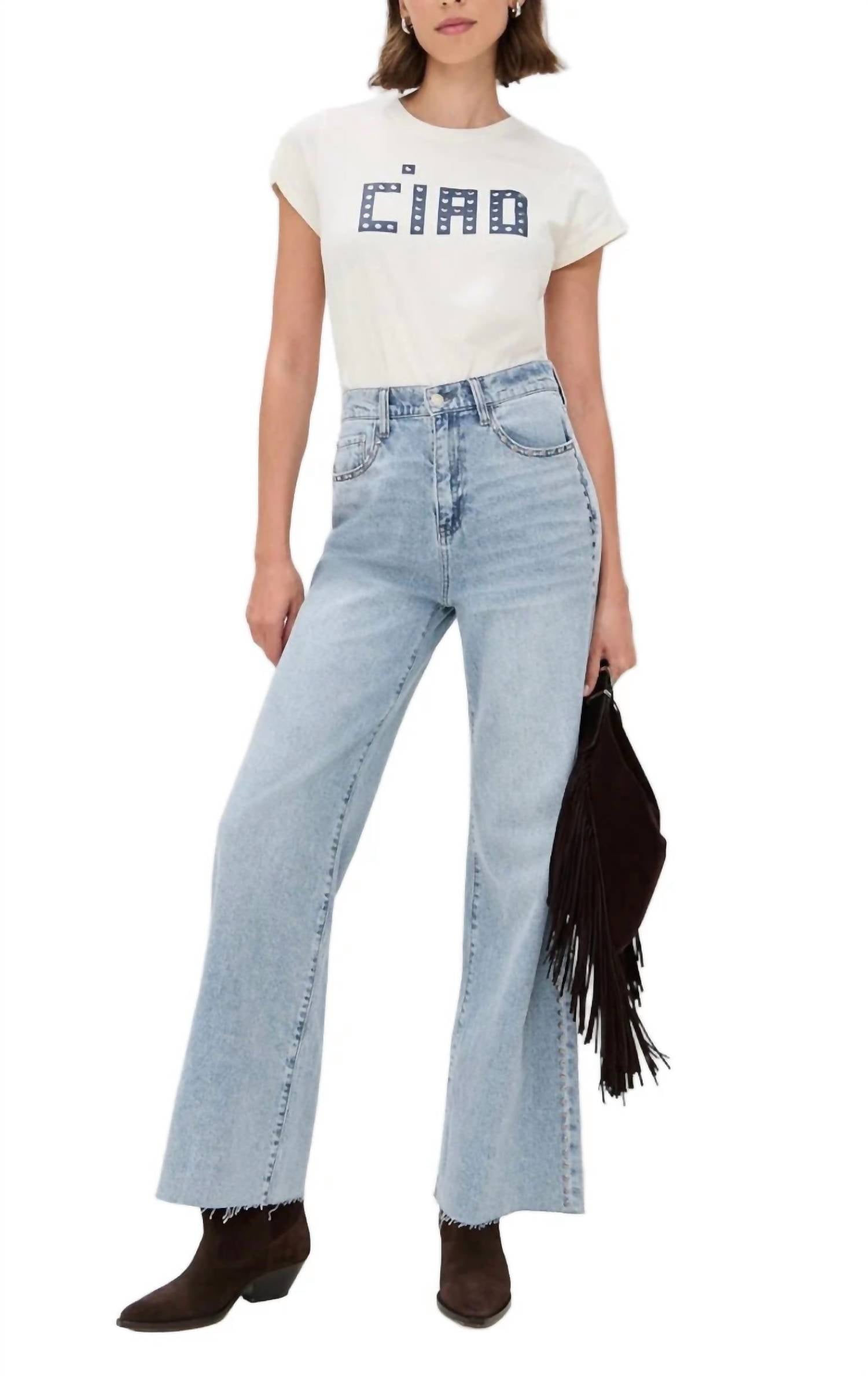 Clare V. - Women's Classic Ciao With Studs Tee