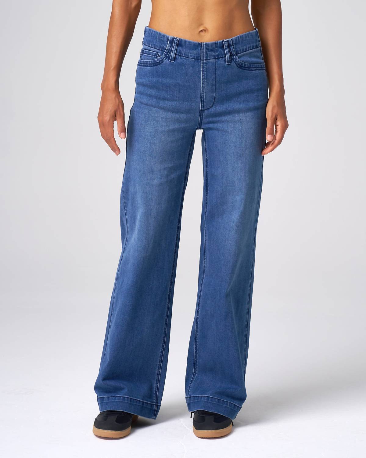 Franne Golde Effortless Wide Leg Jeans in classic wash - women's jeans