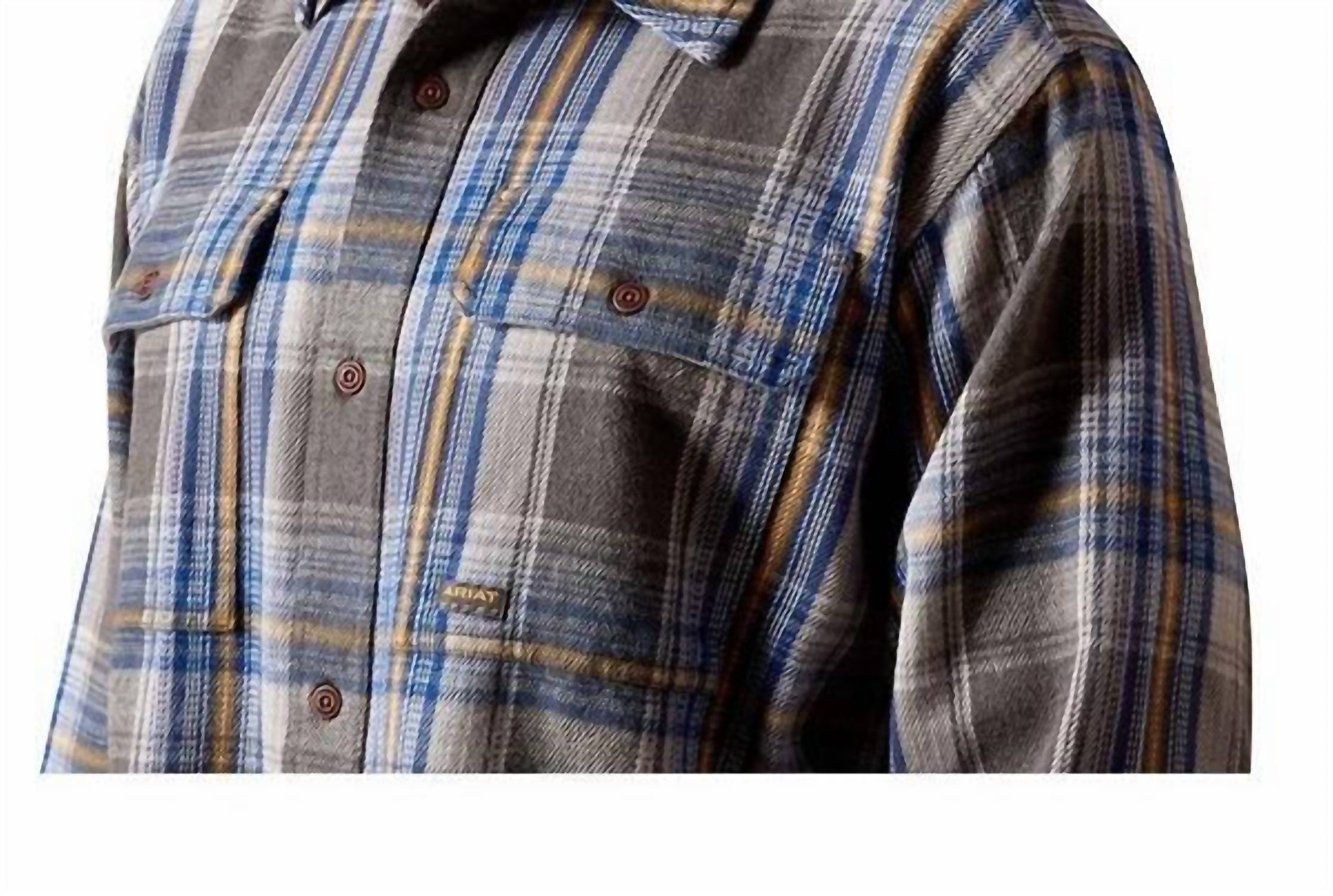 Ariat - Men's Rebar Heavy Flannel Long Sleeve Button Up Shirt