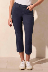 Tribal - Stretch Cotton Pull-on Straight Leg Capris