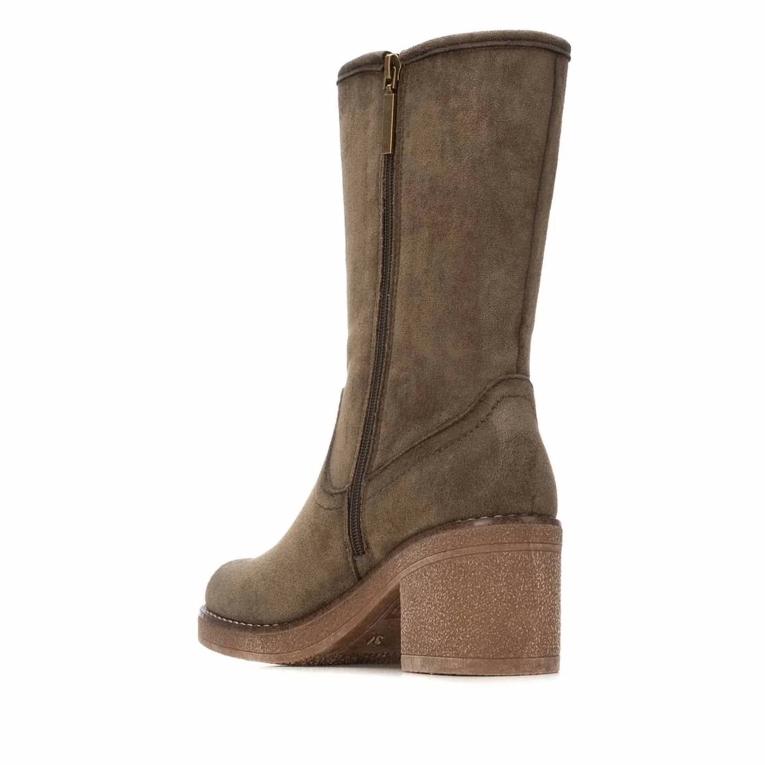 Refresh - Women's Suede Block Heel Boots