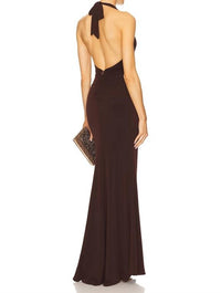 NOOKIE Illegal Halter Gown in chocolate - women's dress - alternate view