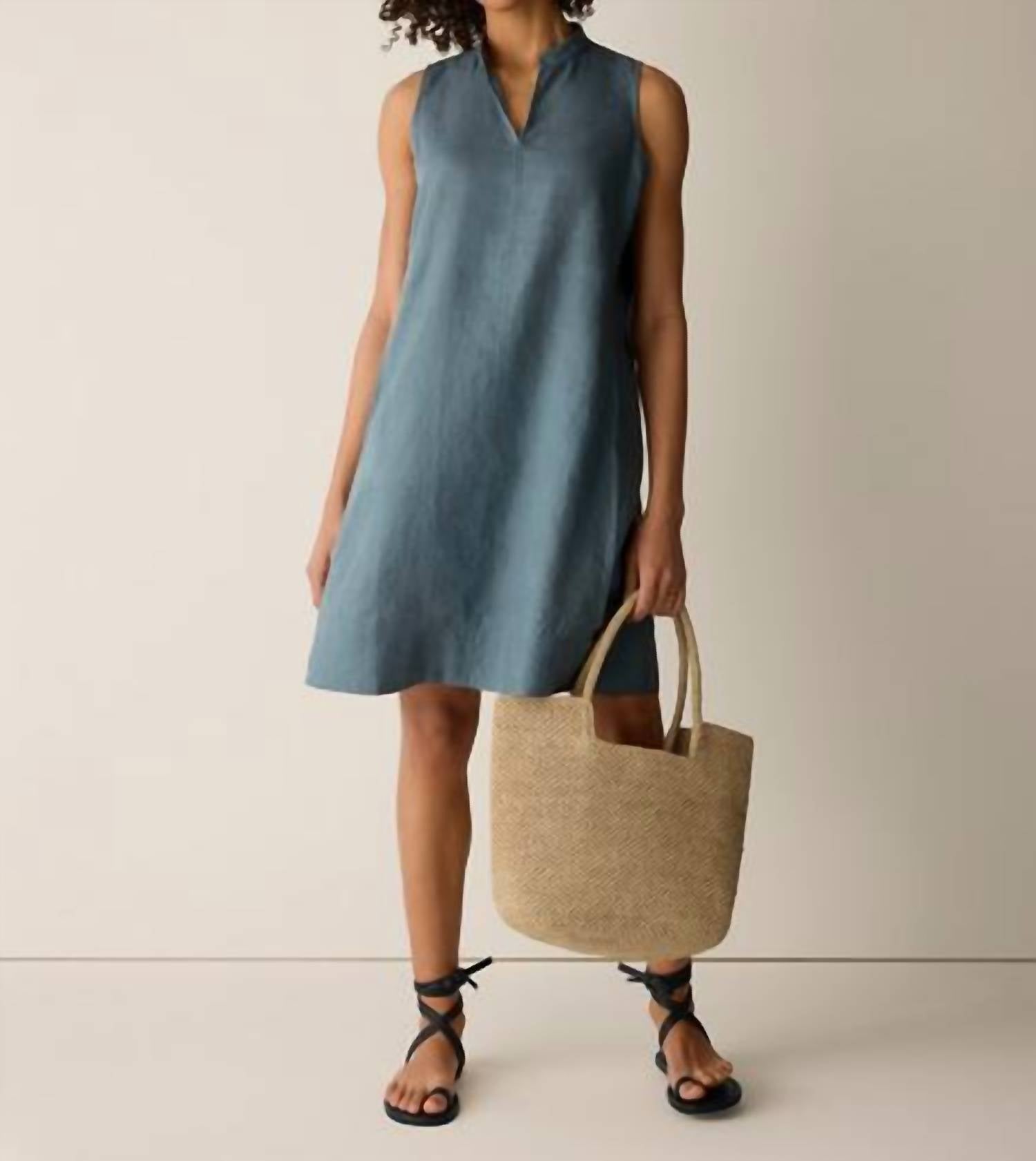 Eileen Fisher - SPLIT COLLAR DRESS