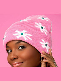 Pinktownusa - Flower Knit Beanie Hat