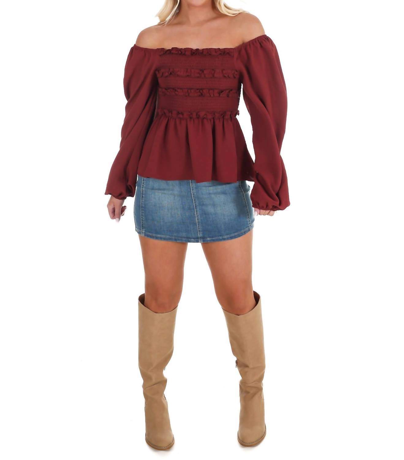 Mustard Seed - Wear Anywhere Smocked Babydoll Top