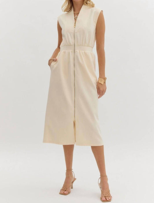 Entro - Monica Zip Up Midi Dress