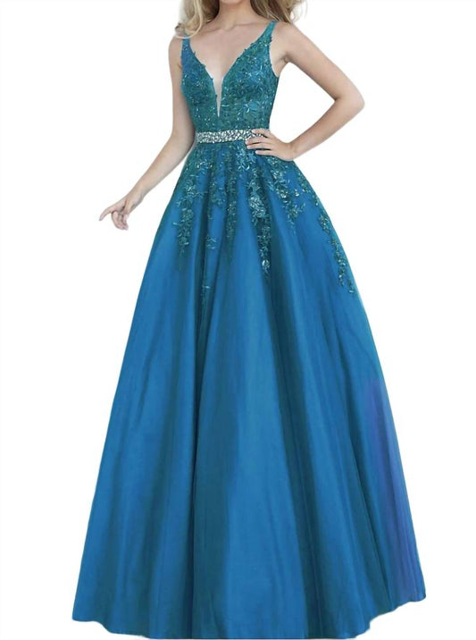 Jvn - Embellished Lace Prom Dress