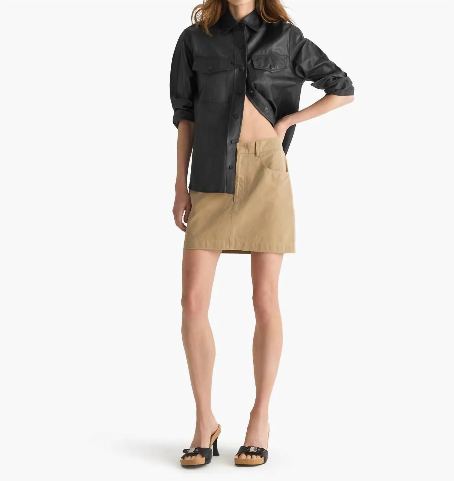 Atm - Cotton Twill Pencil Skirt