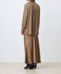 Suncoo Women's Lino Blouse in beige - women's blouse - detail view