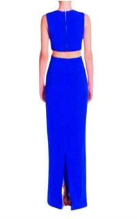 Nicole Miller - Jersey Square Neck Cutout Sheath Gown