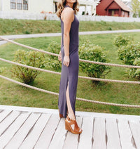 Blues & Greys - On Fire Twisted Back Maxi Dress