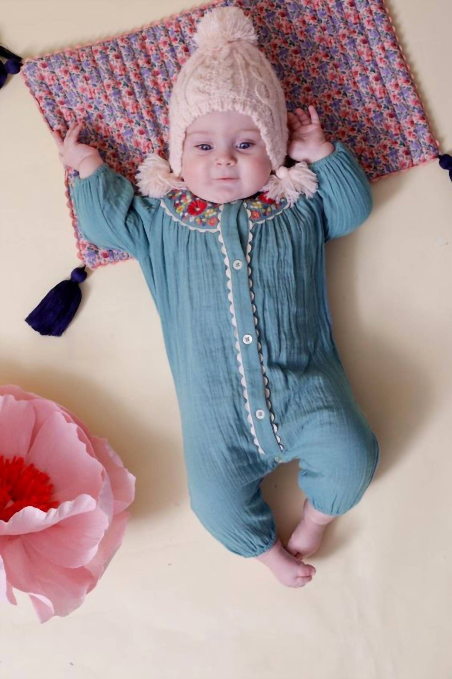 Louise Misha - Kid's Liliane Embroidered Jumpsuit