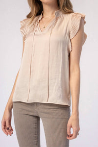 Frame - Pleated Keyhole Blouse