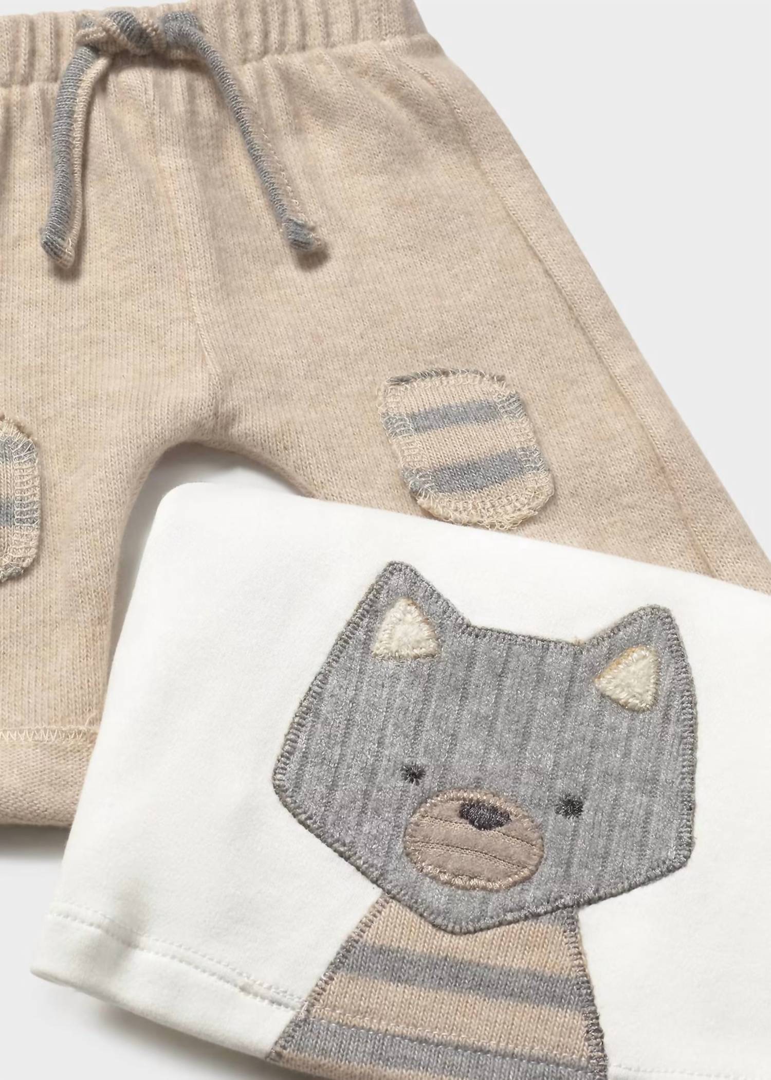Mayoral - Infant Boy 3-piece Oatmeal Raccoon Set