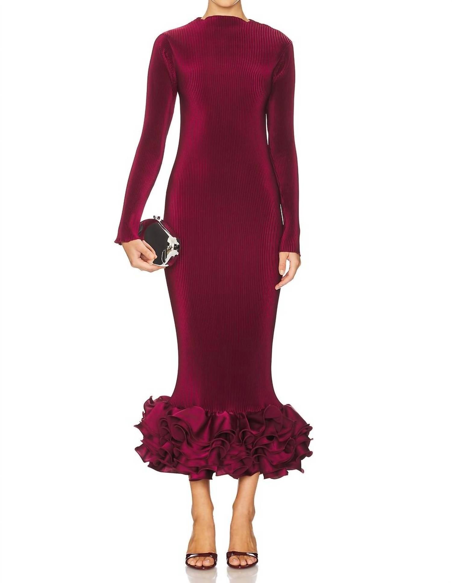 L'IDEE Campbell Cocktail Dress in wine - women's dress