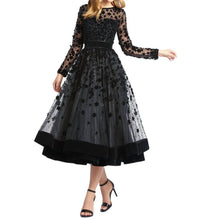 MAC DUGGAL Long Sleeve Tea-length Formal Dress in black - women's dress