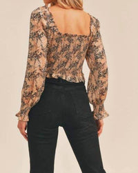 Lush - Smocked Tie Front Top