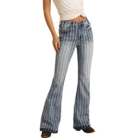 Rock & Roll Denim - Women's Faded Denim Stripe Jean