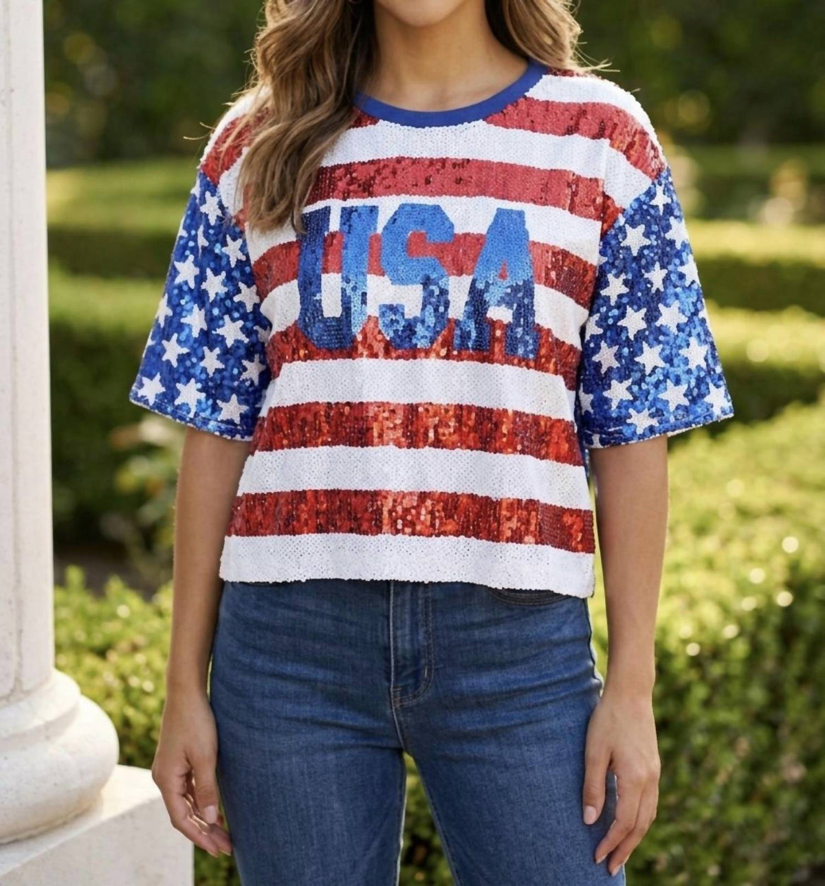 Mainstrip - Women's Fourth Of July Usa Top
