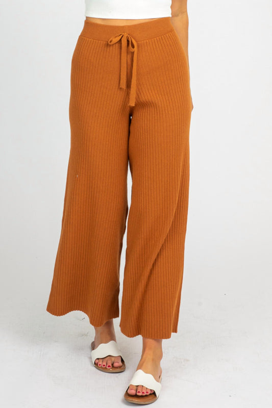 RIB KNIT FLARE PANTS