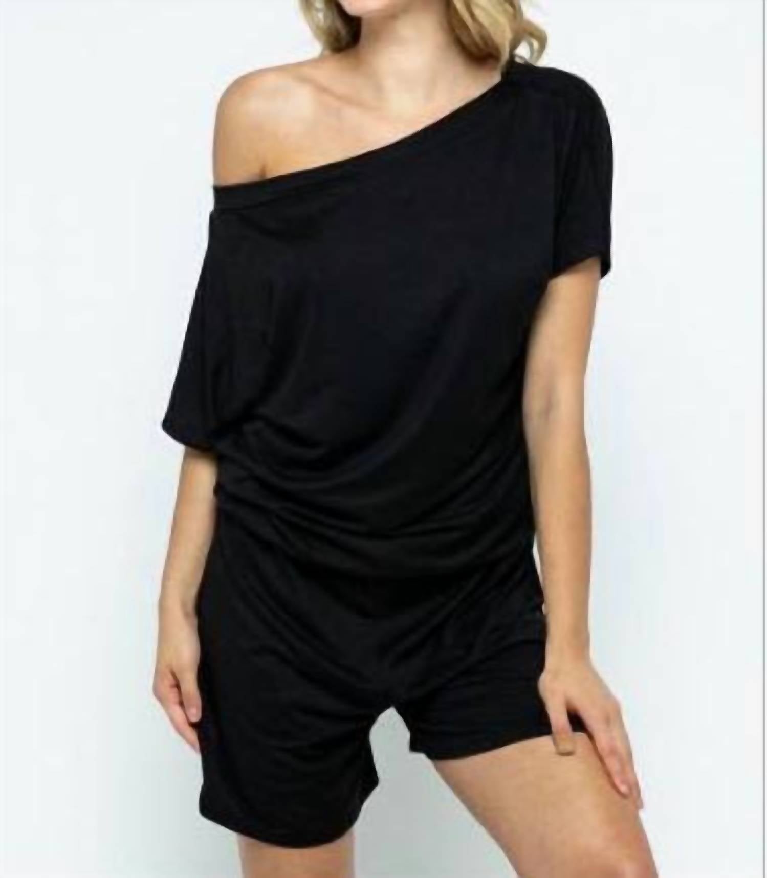 Ellis - Off The Shoulder Pocket Romper - Plus