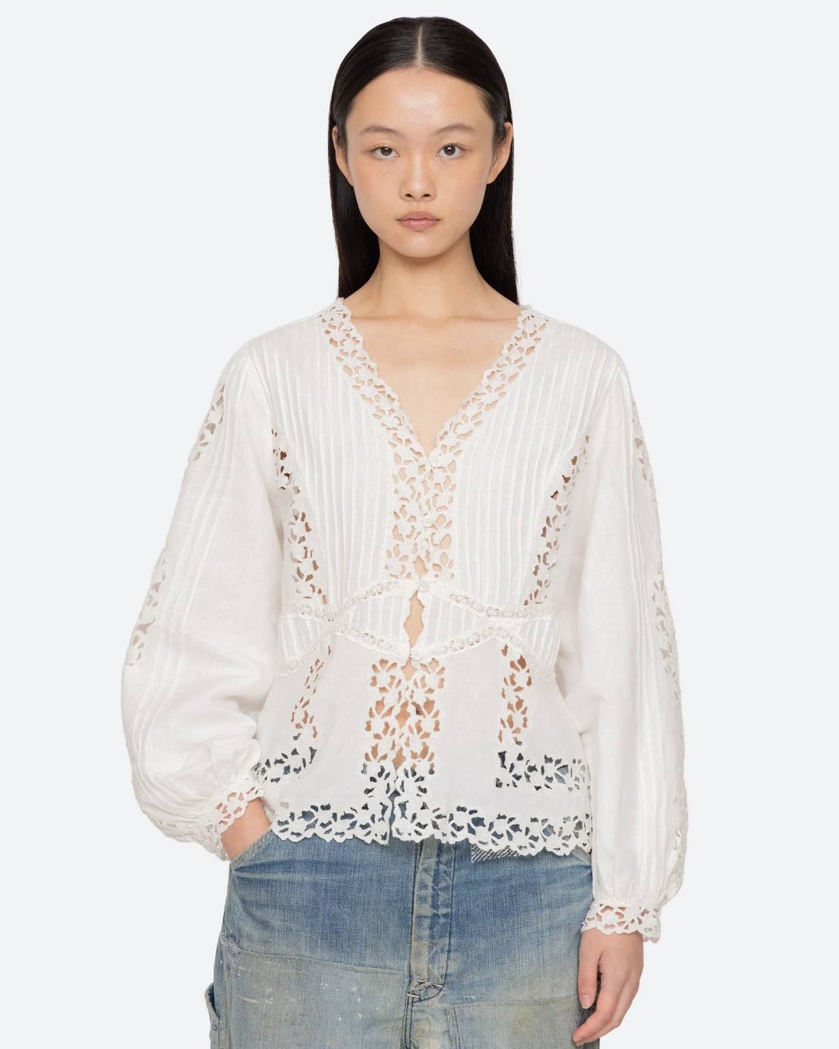 Sea - Sofia Embroidery Long-sleeve Blouse
