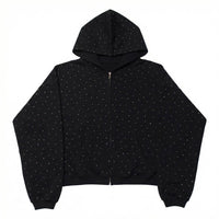 Knotwtr - Rhinestone Zip-up Hoodie
