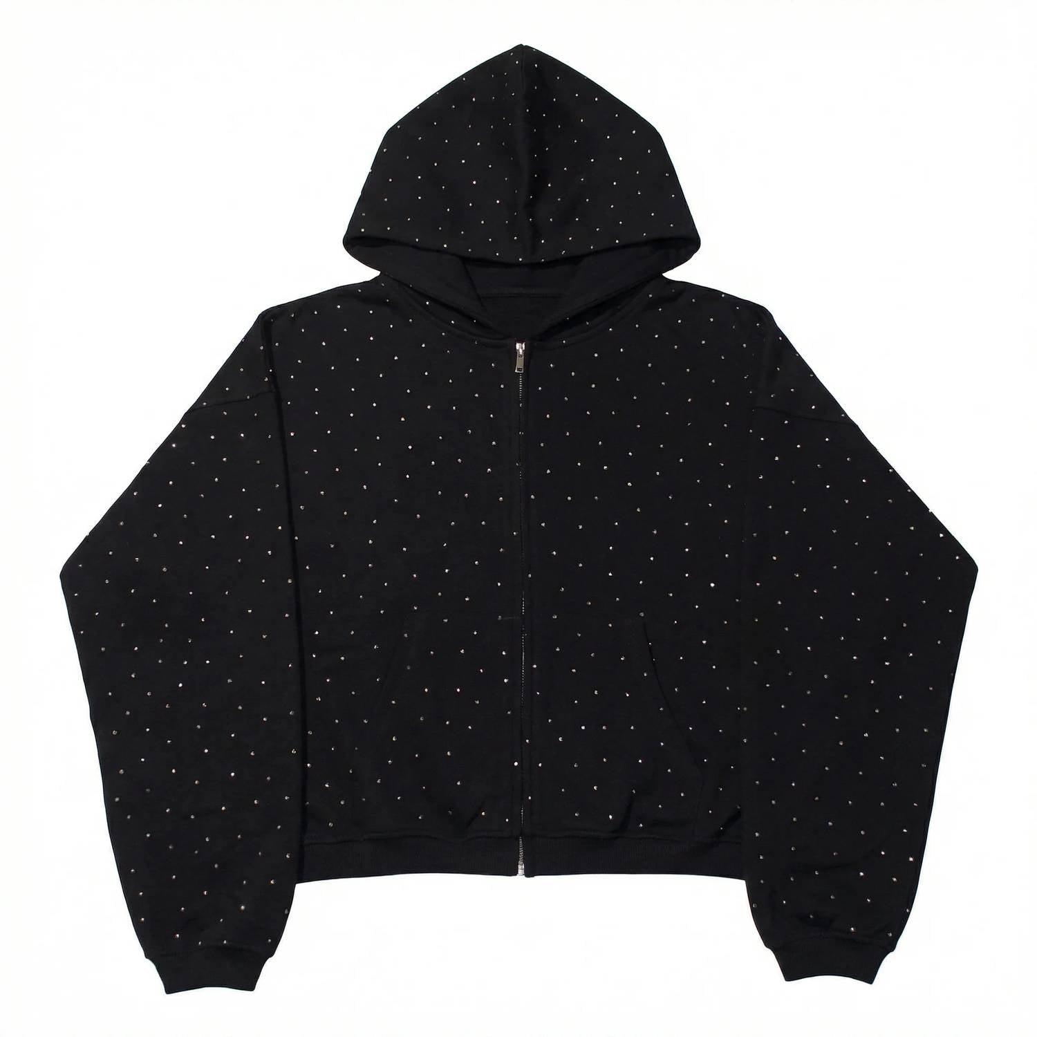 Knotwtr - Rhinestone Zip-up Hoodie