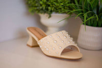 OLEM Women's Perla Heel in ivory - women's heels - alternate view