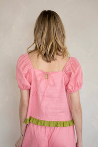 Things Between Women's Isadora Top in pink thyme - women's blouse - detail view