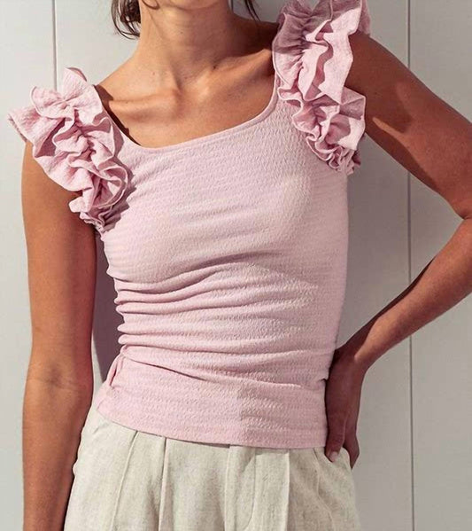 Trend:Notes - Ruffled Scrunchy Shoulder Top