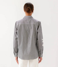 Karen Kane - Long Sleeve Stripe Embroidered Shirt