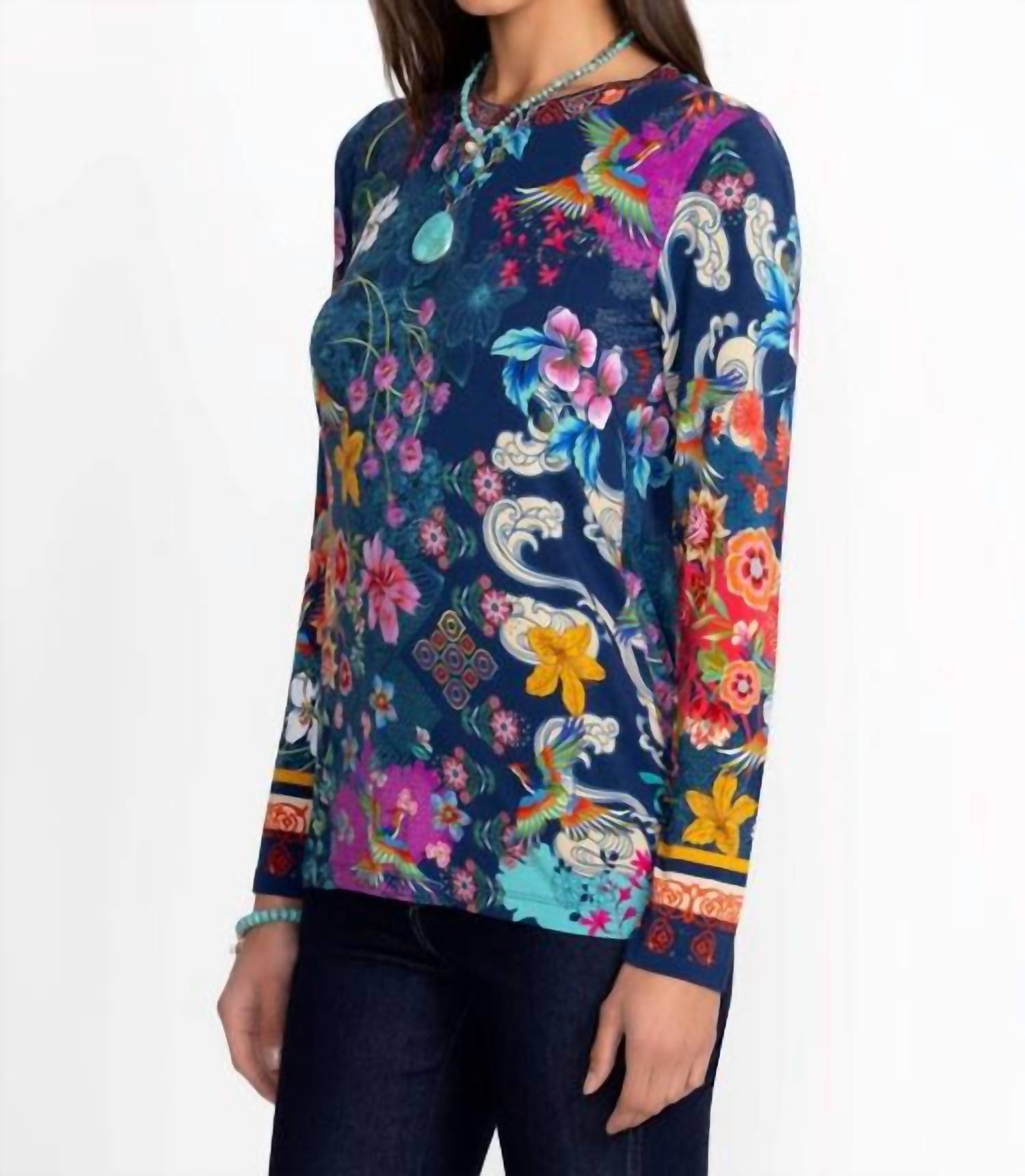 Johnny Was - JANIE LONG SLEEVE CREW NECK TEE