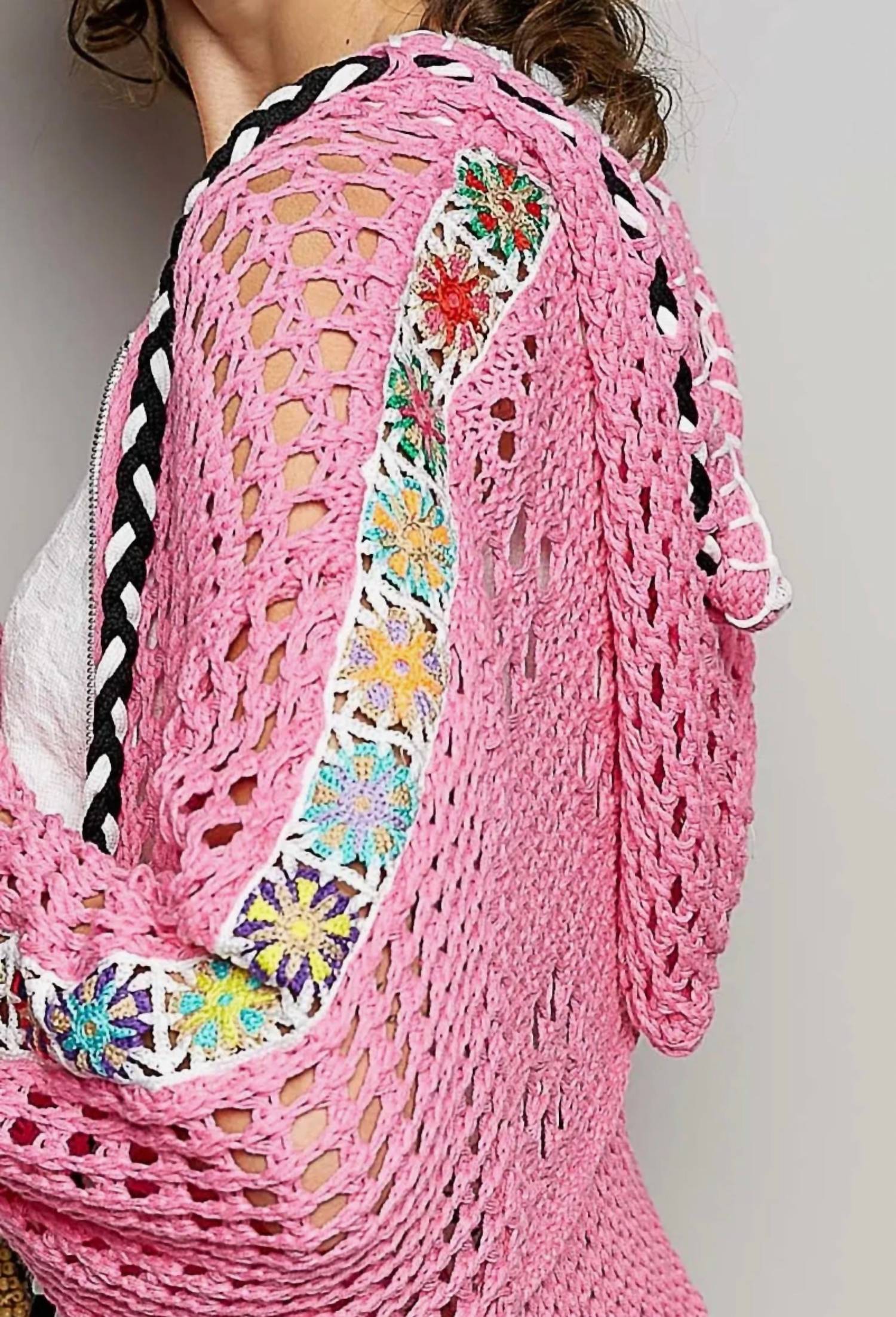 Pol - Crochet Zip-up Cardigan Hoodie