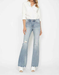 Judy Blue - Mid Rise Tummy Control Destroy Flare Jeans
