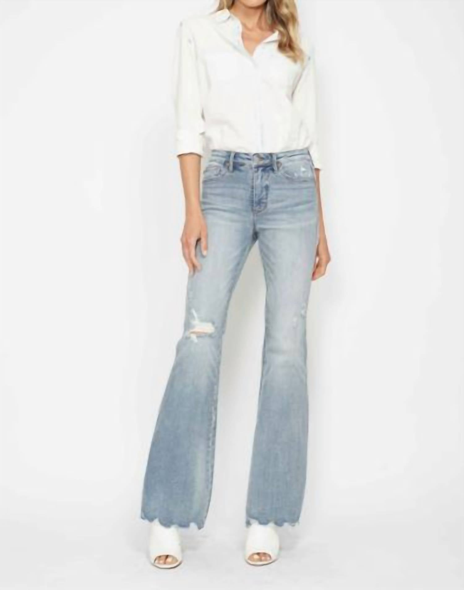 Judy Blue - Mid Rise Tummy Control Destroy Flare Jeans