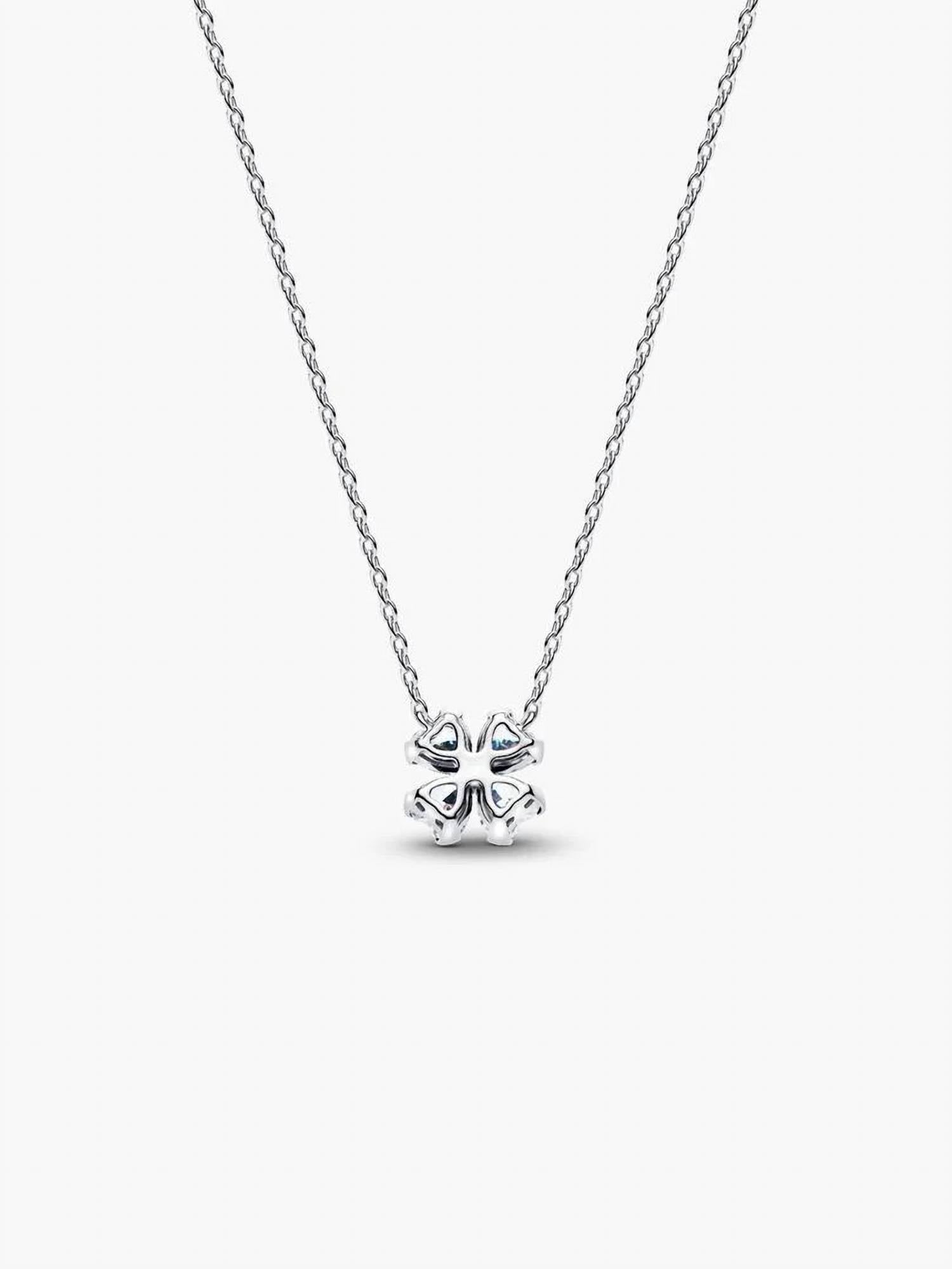 Pandora - Sparkling Lucky Clover Pendant Necklace - 17.7"
