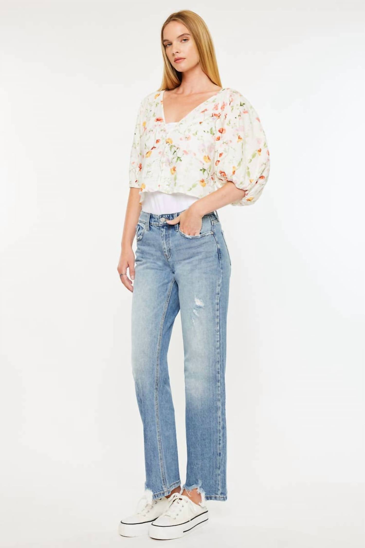 Kancan - Renee Mid Rise Straight Jeans