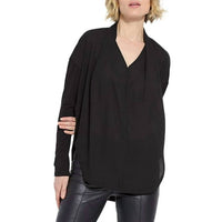 Lysse - Folded Neck Mix-media Top