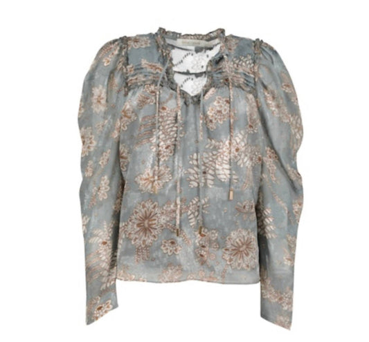 Bishop + Young - Sydney Blouse With Brown Floral Print