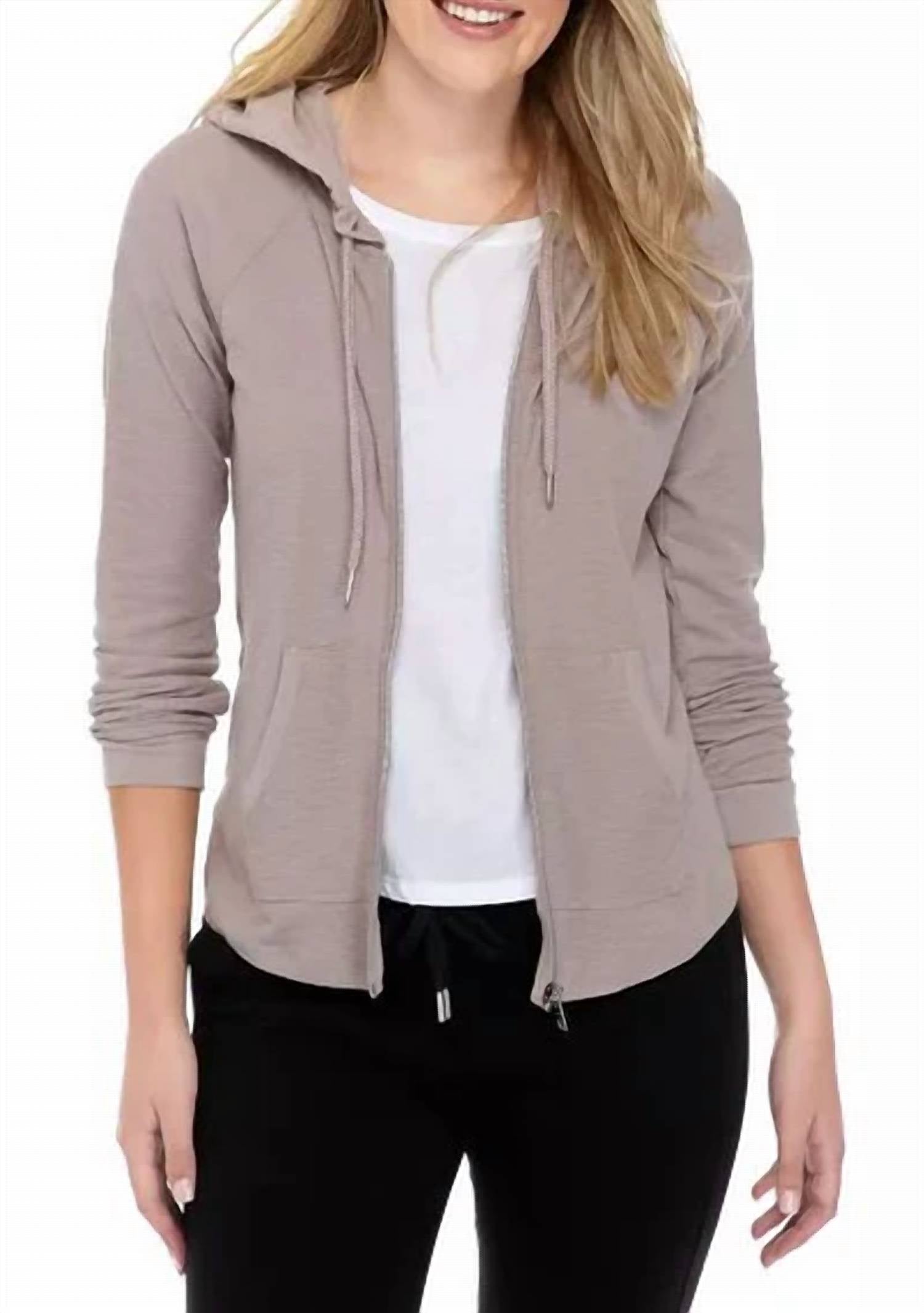 Calvin Klein - Premium Performance Rouched Long Sleeve Zip Up Hoodie