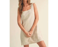 Miou Muse - Linen Square Neck Mini Dress