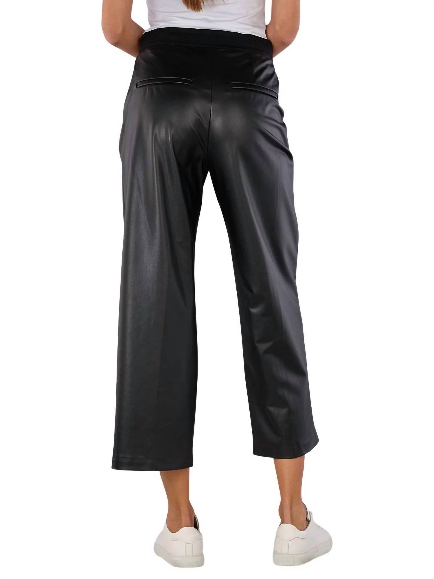 Mac - Chiara Crop Vegan Leather Pull On Pant