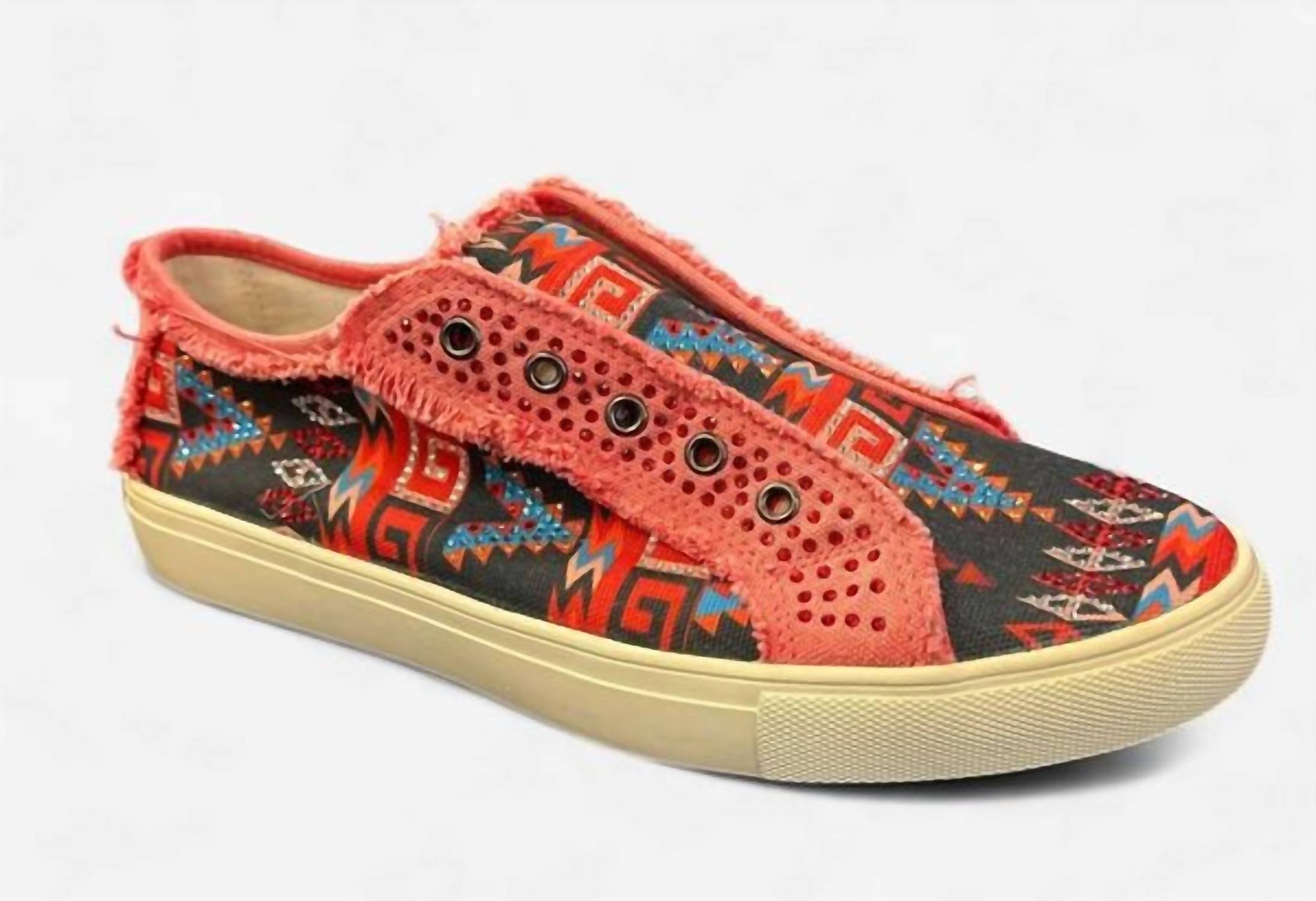 Montana West - Women's Aztec Print No-Lace Shoes