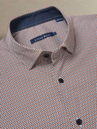 Stone Rose - Printed Micro Weave Long Sleeve Shirt