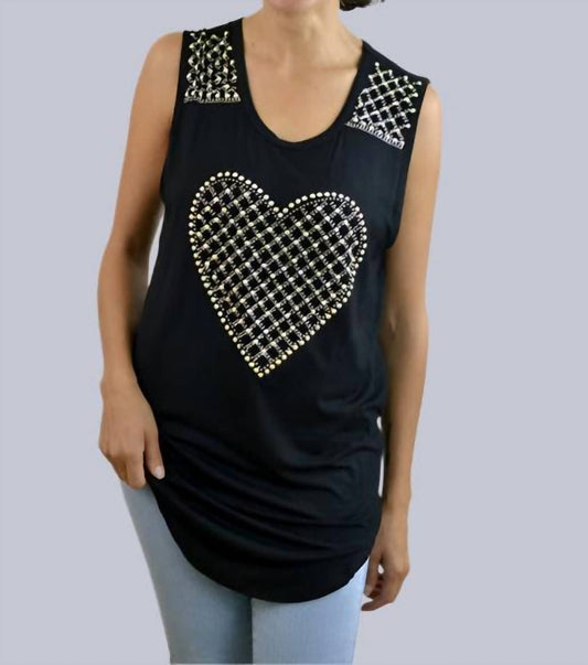 Vocal Apparel - Studs Heart Tank Long Tunic