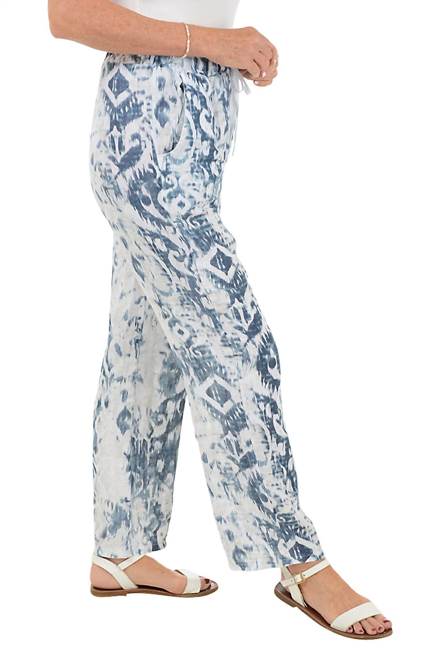 Look Mode Usa - Look Mode Printed Linen Pant